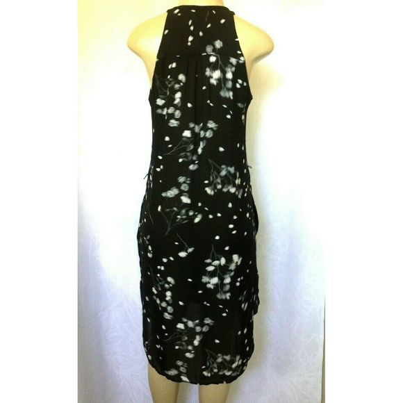 A.L.C. Silk Shirt Dress Button Down Black Floral - Picture 2 of 7